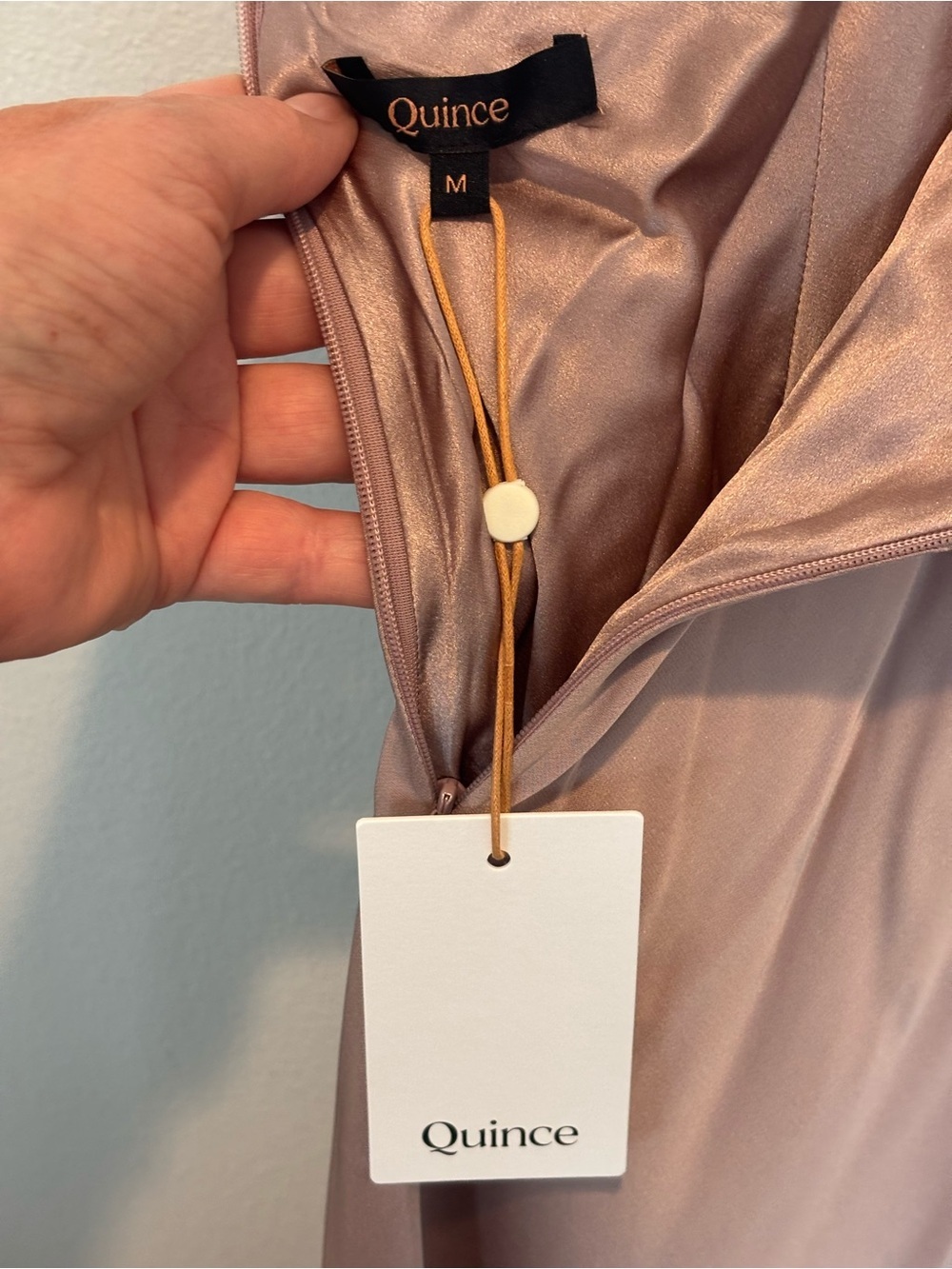 Quince Dusty Mauve Satin Cowl Neck Maxi Dress - Picture 3 of 5